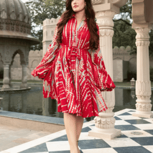 Surkh Shibori cotton dress