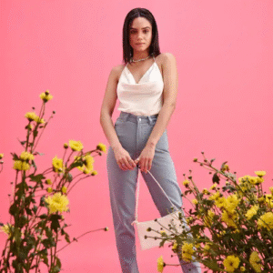 Women’s Butterfly-print Mom Jeans