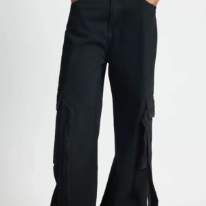 Men’s Loose Fit Charcoal Cargo Denim